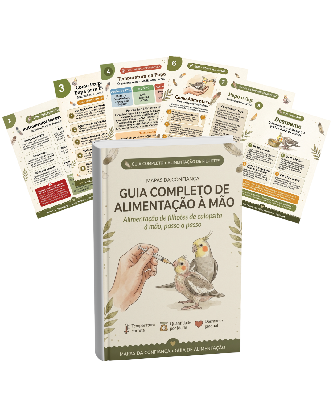 Mockup do Guia Completo de Alimentação à Mão